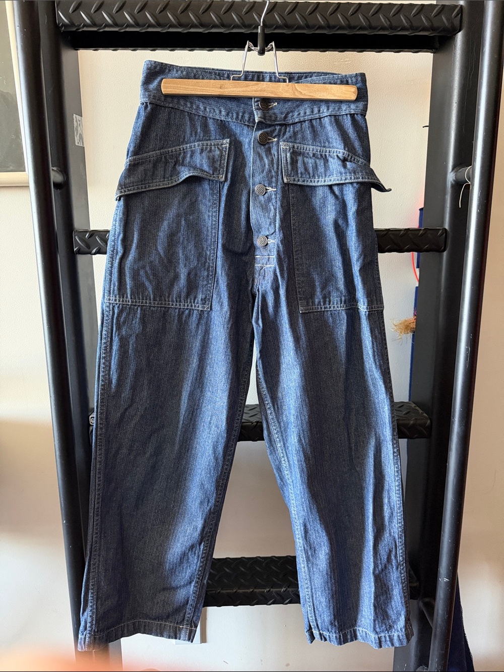 As Ever Jeans NYC Denim Tanker Twill Herringbone wide leg jeans 28. Unique-rare